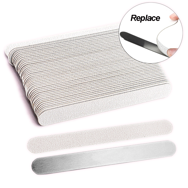 Nail File Titanium - 50 uds/100 Uds. Almohadillas extraíbles grises
