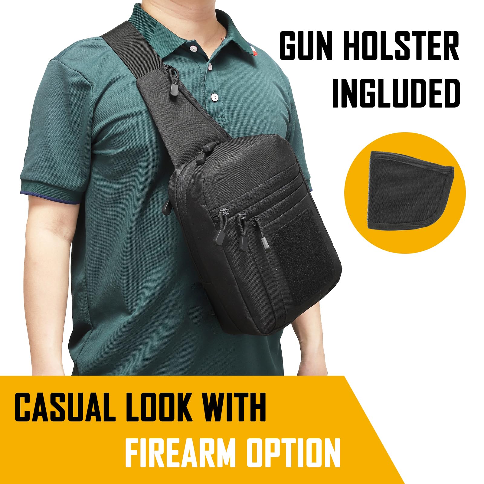 Edc Carry Handgun - Bolso bandolera de transporte oculto para