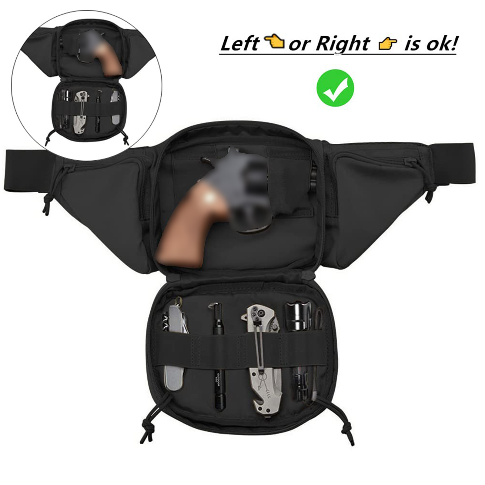 Riñonera táctica con funda par - Edc Pistol Carry Bag reseña y precio